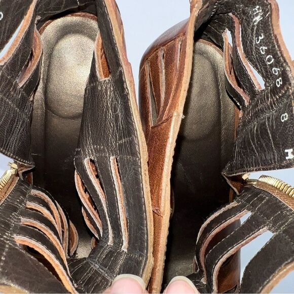 Stuart Weitzman Women's Brown Leather Cage Gladiator Platform High Heel Sandals - Picture 12 of 14